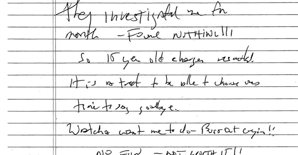 Purported Epstein Suicide Note Is Released