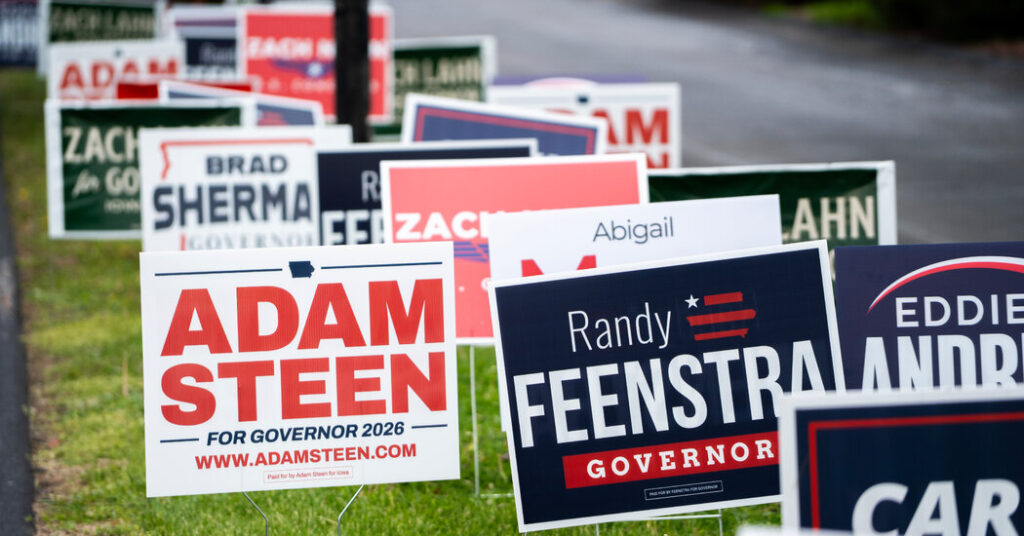 G.O.P. Fatigue in Iowa Strains the Republican Primary for Governor
