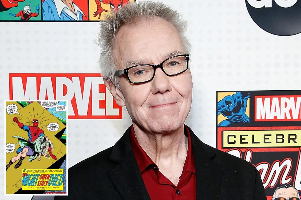 Illustration of comic book writer and editor Jim Shooter.
