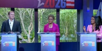 Spencer Pratt slugs it out over homelessness, cost of living in LA Mayor’s debate with Karen Bass and Nithya Raman