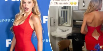 Brooks Nader narrowly avoids wardrobe malfunction minutes before ‘Baywatch’ reboot red carpet