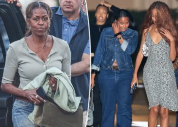 Michelle Obama and daughters have rare outing at celeb hotspot