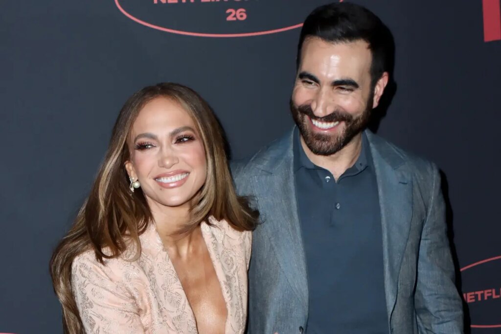 Jennifer Lopez boasts about ‘great chemistry’ with ‘Office Romance’ co-star Brett Goldstein as they look smitten on red carpet