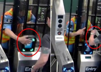 NYC subway guard hired to fight fare evasion caught on camera taking cash to open gates