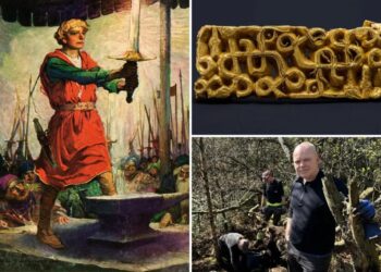 Hiker uncovers 1,500-year-old gold sword relic similar to Excalibur hidden under tree