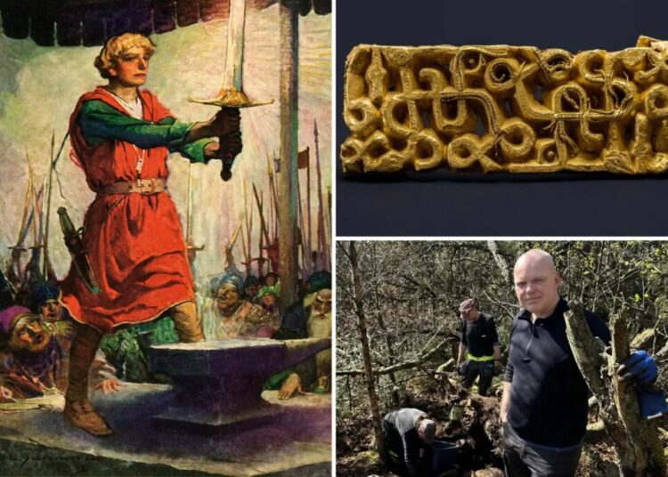 Hiker uncovers 1,500-year-old gold sword relic similar to Excalibur hidden under tree