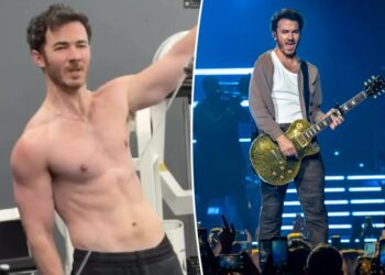Kevin Jonas shows off shocking shredded physique in gym video