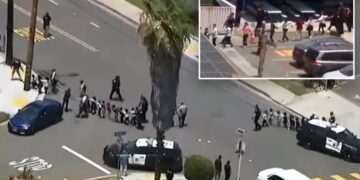 Terrifying moment small children evacuated from San Diego mosque amid shooting