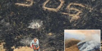 Sailor rescued in the knick of time as massive, record-breaking wildfire engulfs California island
