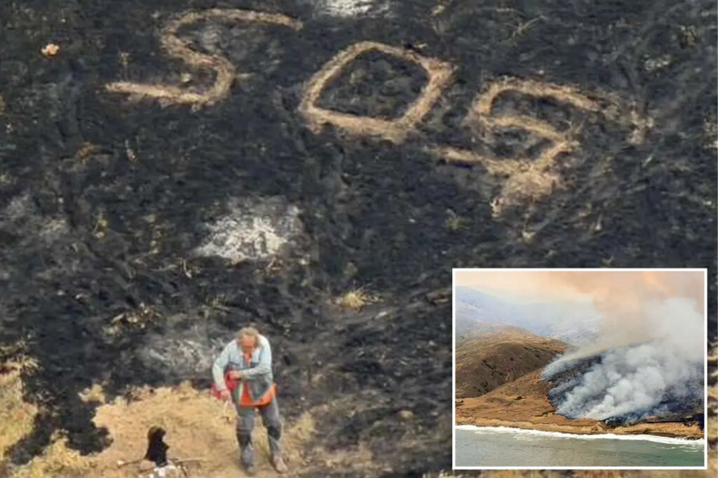 Sailor rescued in the knick of time as massive, record-breaking wildfire engulfs California island