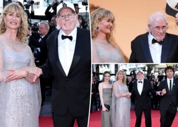 Laura Dern and dad Bruce are joined by her kids for rare three-generation outing at Cannes