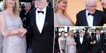Laura Dern and dad Bruce are joined by her kids for rare three-generation outing at Cannes