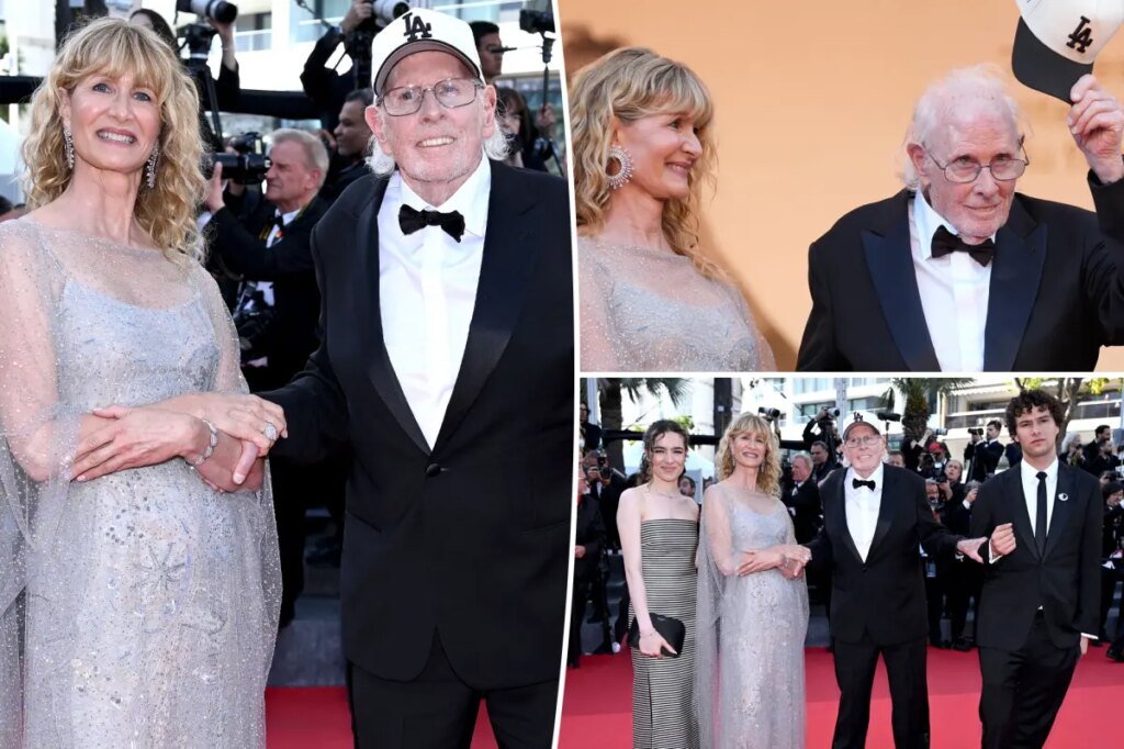 Laura Dern and dad Bruce are joined by her kids for rare three-generation outing at Cannes