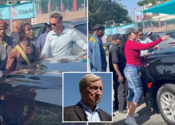 Protester pulls knife on Tom Steyer staffer at LA campaign event — as wild video shows angry activists confronting billionaire