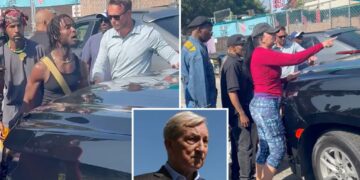Protester pulls knife on Tom Steyer staffer at LA campaign event — as wild video shows angry activists confronting billionaire