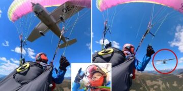 Paraglider fights for her life after being clipped by plane in heart-pounding first-person footage