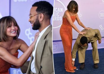 John Legend rescues wife Chrissy Teigen from wardrobe malfunction at 2026 AMAs