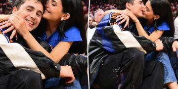 Kylie Jenner and Timothée Chalamet celebrate Knicks win with a kiss during Cleveland date night