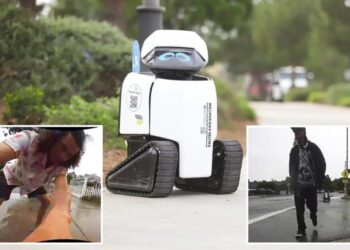 City robots doused in beer and violently attacked as police hunt suspects