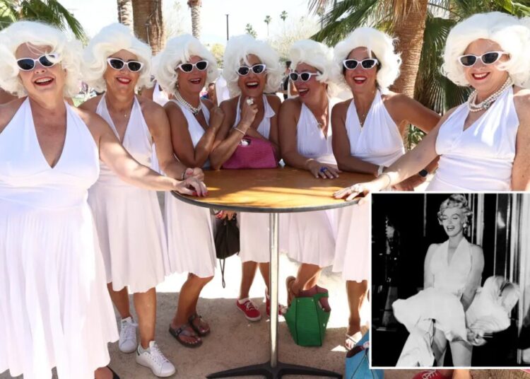 Over one thousand Marilyn Monroe lookalikes swarm Palm Springs in World Record attempt