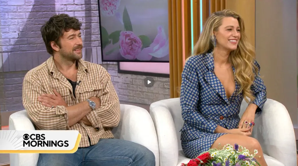 Brandon Sklenar and Blake Lively on 
