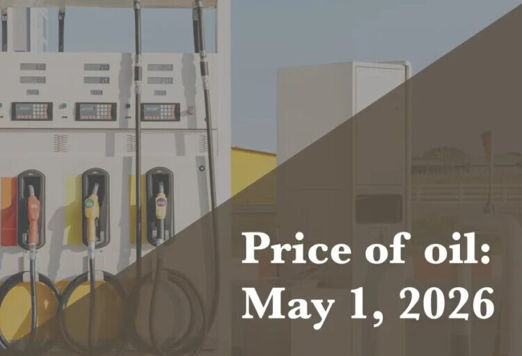 Current price of oil as of May 1, 2026
