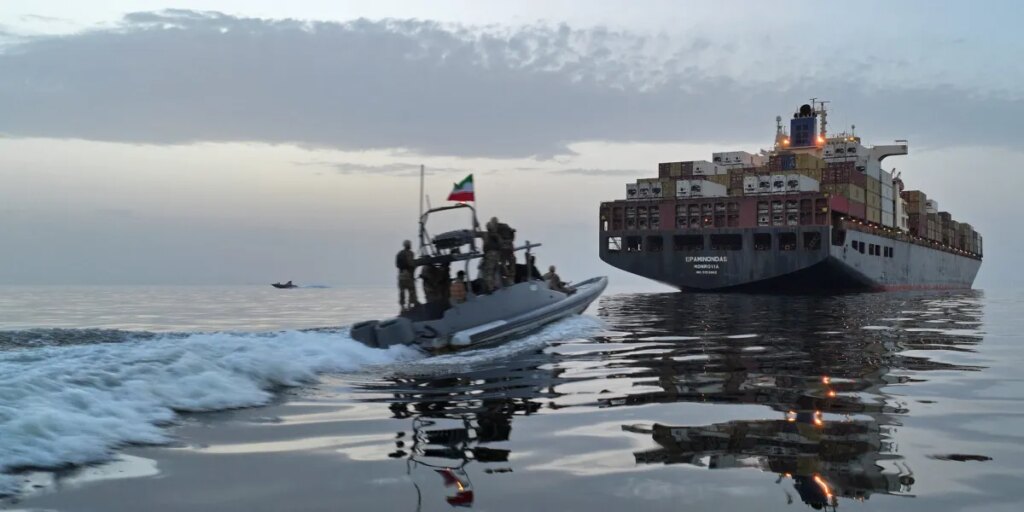 Cargo ship near the Strait of Hormuz comes under attack by multiple small boats as the U.S. and Iran exchange peace plans