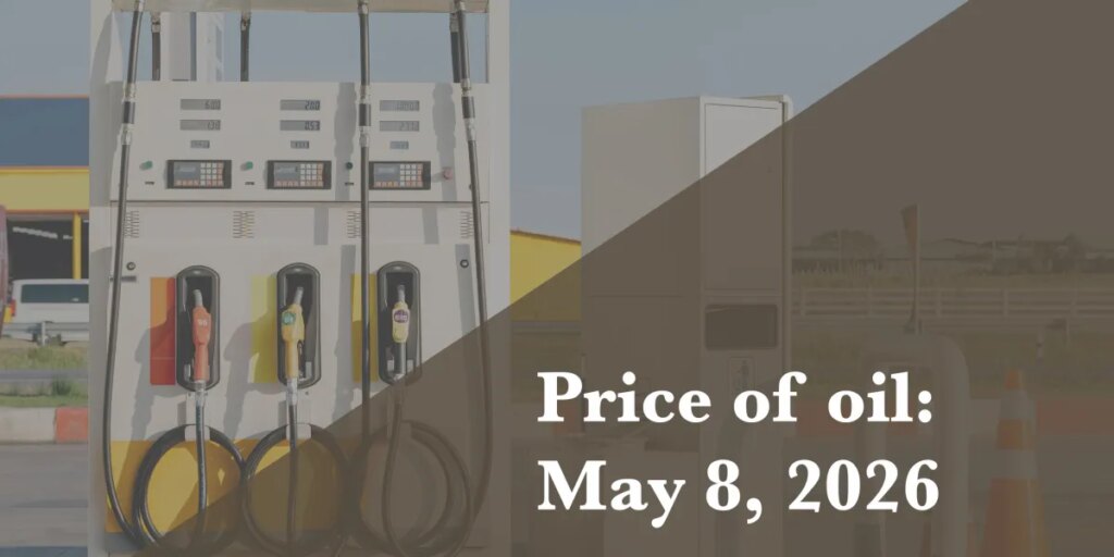 Current price of oil as of May 8, 2026