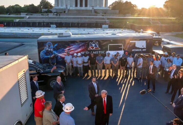 Painting the Reflecting Pool is ‘more appropriate to a resort or theme park,’ says the president of a nonprofit suing the Trump administration