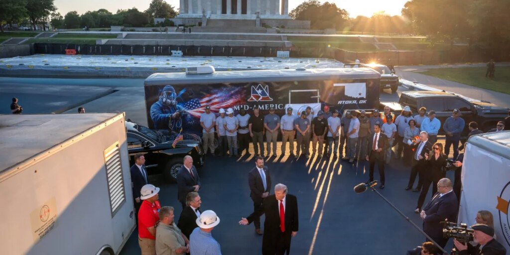 Painting the Reflecting Pool is ‘more appropriate to a resort or theme park,’ says the president of a nonprofit suing the Trump administration