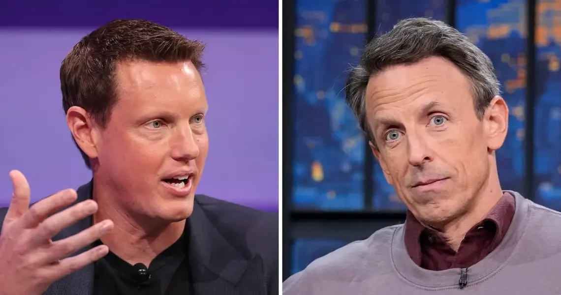 Seth Meyers roasted David Ellison and Paramount during NBCU’s annual presentation to advertisers
