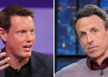 Seth Meyers roasted David Ellison and Paramount during NBCU’s annual presentation to advertisers