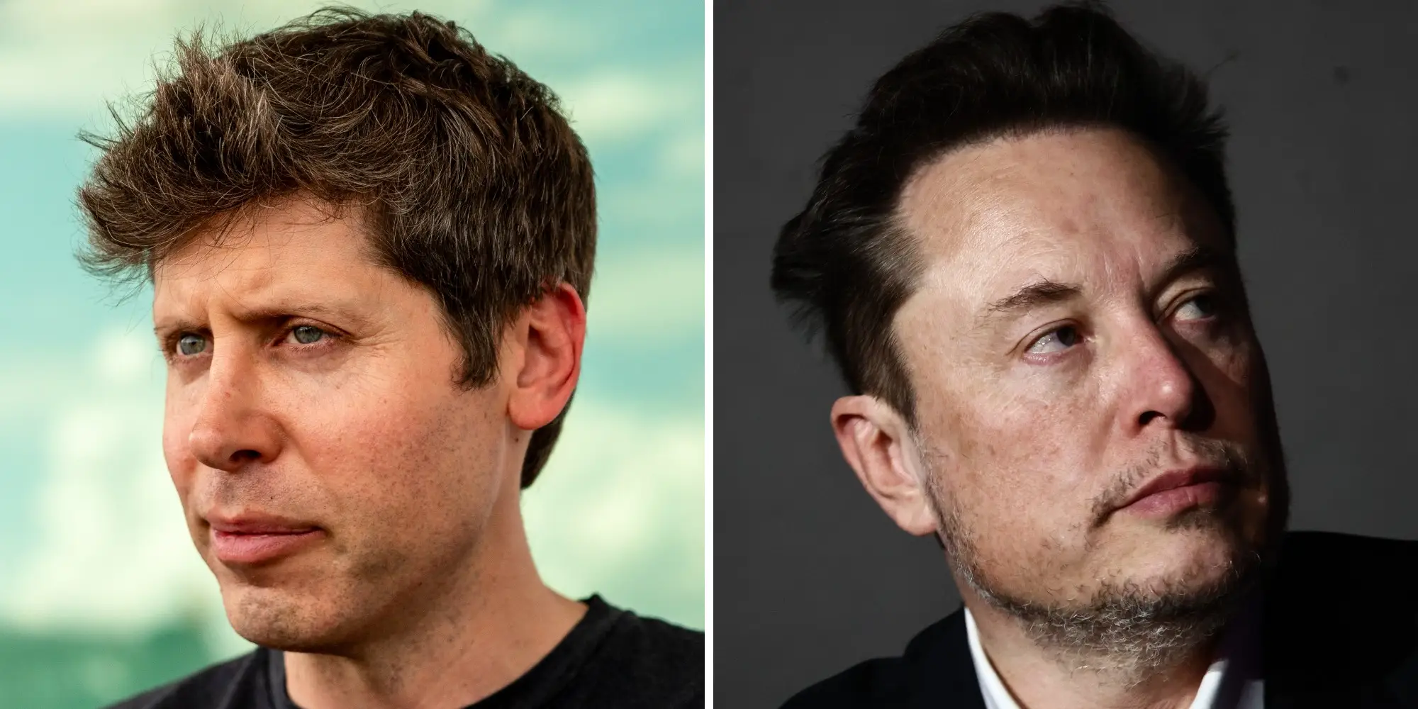 Sam Altman (L) and ELon Musk