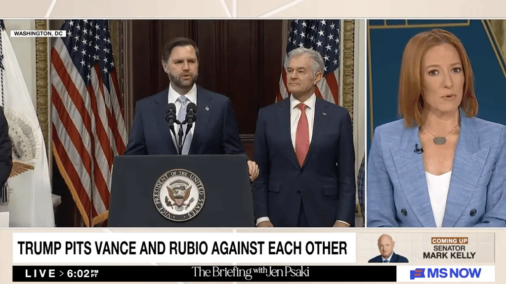 Jen Psaki mocks Vance as Trump jets off without him: ‘Doing his homework while Dad’s away’