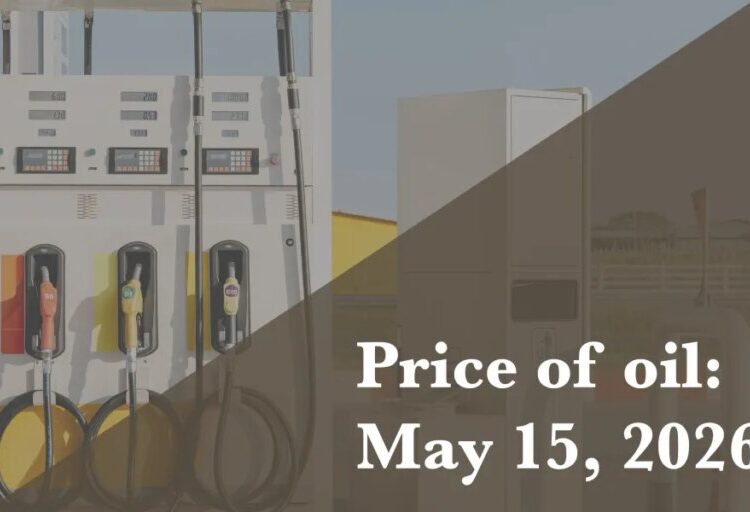 Current price of oil as of May 15, 2026