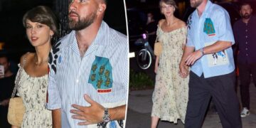 Taylor Swift and fiancé Travis Kelce enjoy PDA-filled dinner date in NYC
