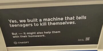 Fake OpenAI Ads Appear on Subway: “Yes, We Built a Machine That Tells Teenagers to Kill Themselves… But It Might Also Help Them With Their Homework”