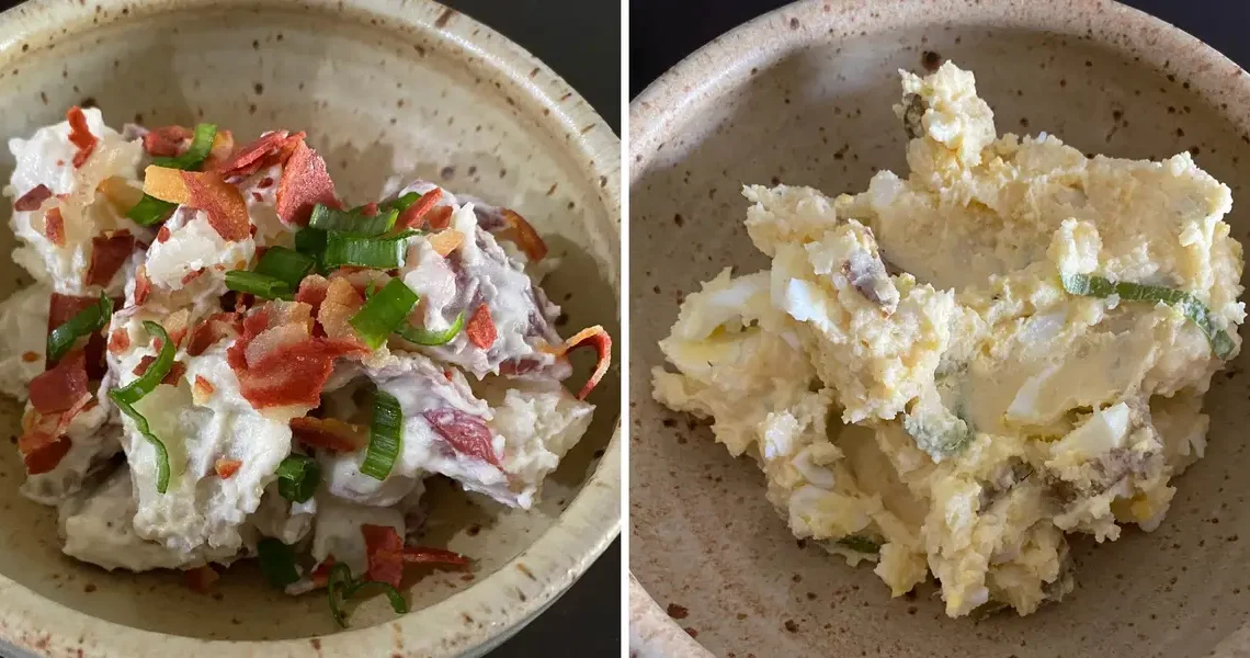 I made potato salad using recipes from Guy Fieri, Sunny Anderson, Ina Garten, and Ree Drummond to find the best side dish