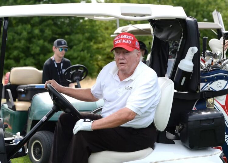 Trump’s golf schedule hurled in his face as he claims he’s too busy for his son’s wedding