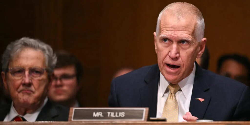 Rebellious Republicans find voice in Trump apostate Thom Tillis: ‘stupid on stilts’ and a ‘payout for punks’
