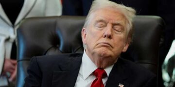 ‘Looks bored’: Onlookers crack up as Trump appears to be asleep at event for dead soldiers