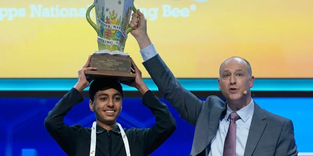 National Spelling Bee champion Shrey Parikh spells 32 words correctly in 90 seconds to win in lightning round tie-breaker