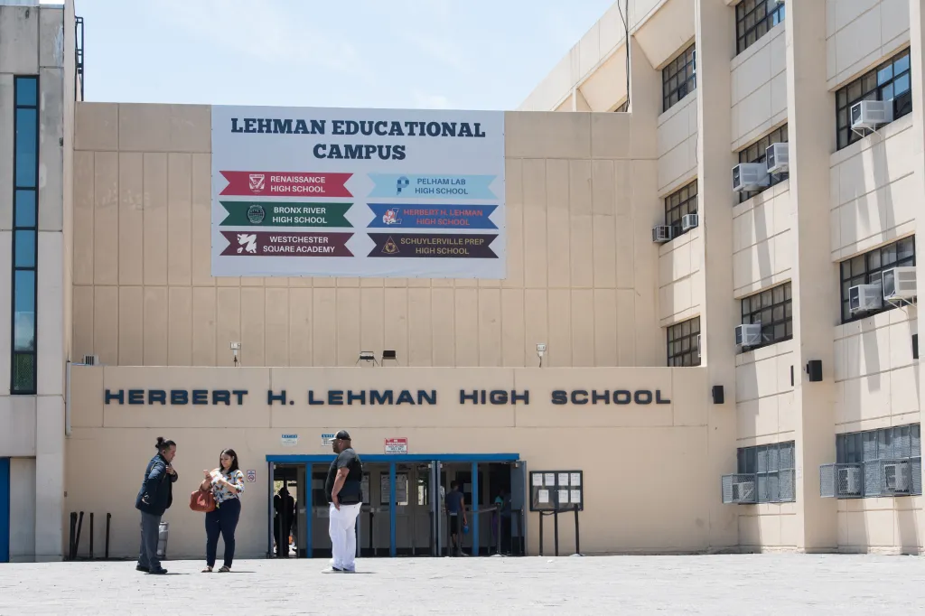 Lehman Educational Campus, home to Renaissance High School, Bronx River High School, Westchester Square Academy, Pelham Lab High School, Herbert H. Lehman High School, and Schuylerville Prep High School.