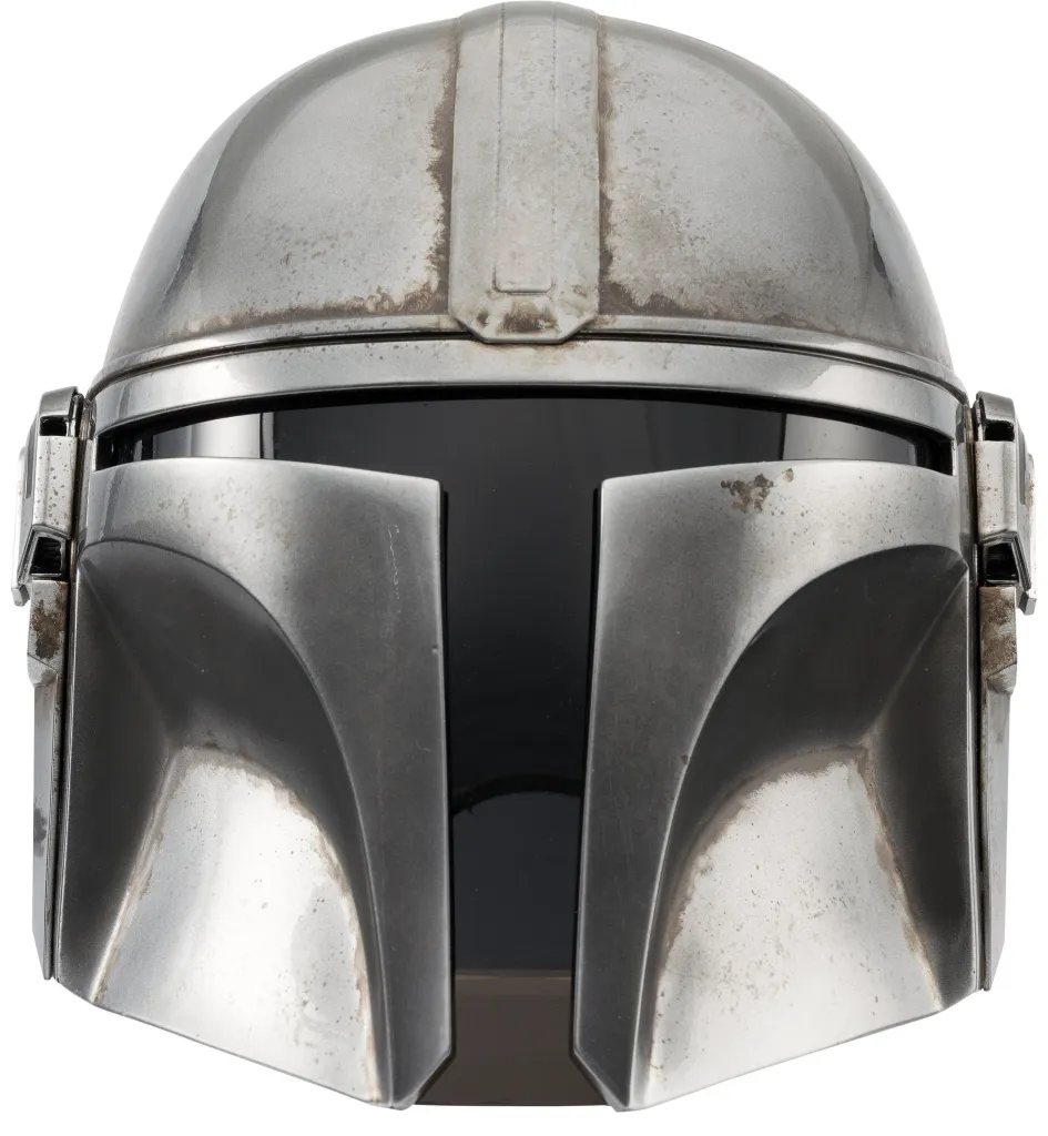 The Mandalorian helmet worn by Pedro Pascal in Season 1 of the TV series.