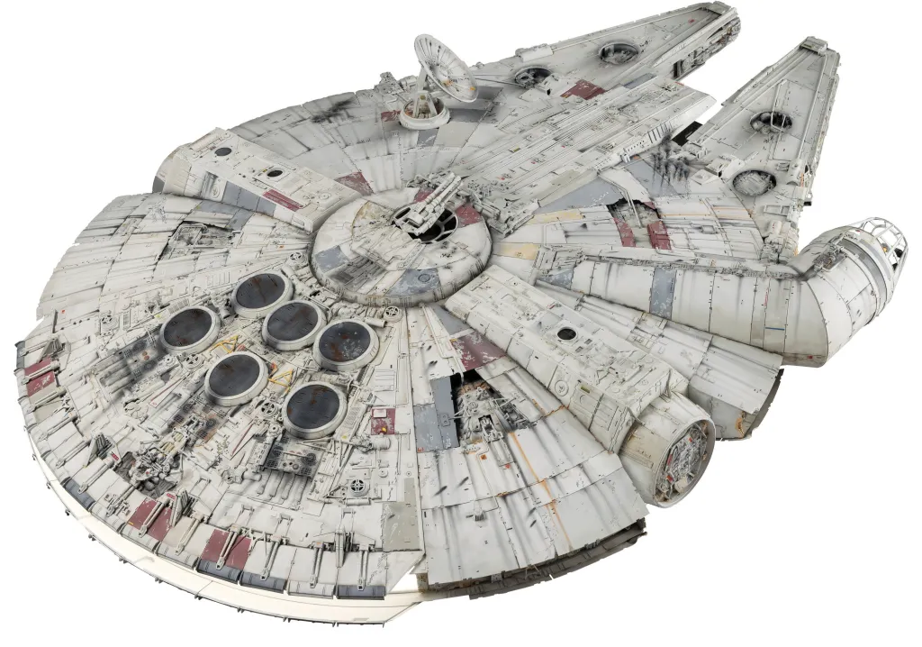 Model of the Millennium Falcon spaceship from Star Wars.