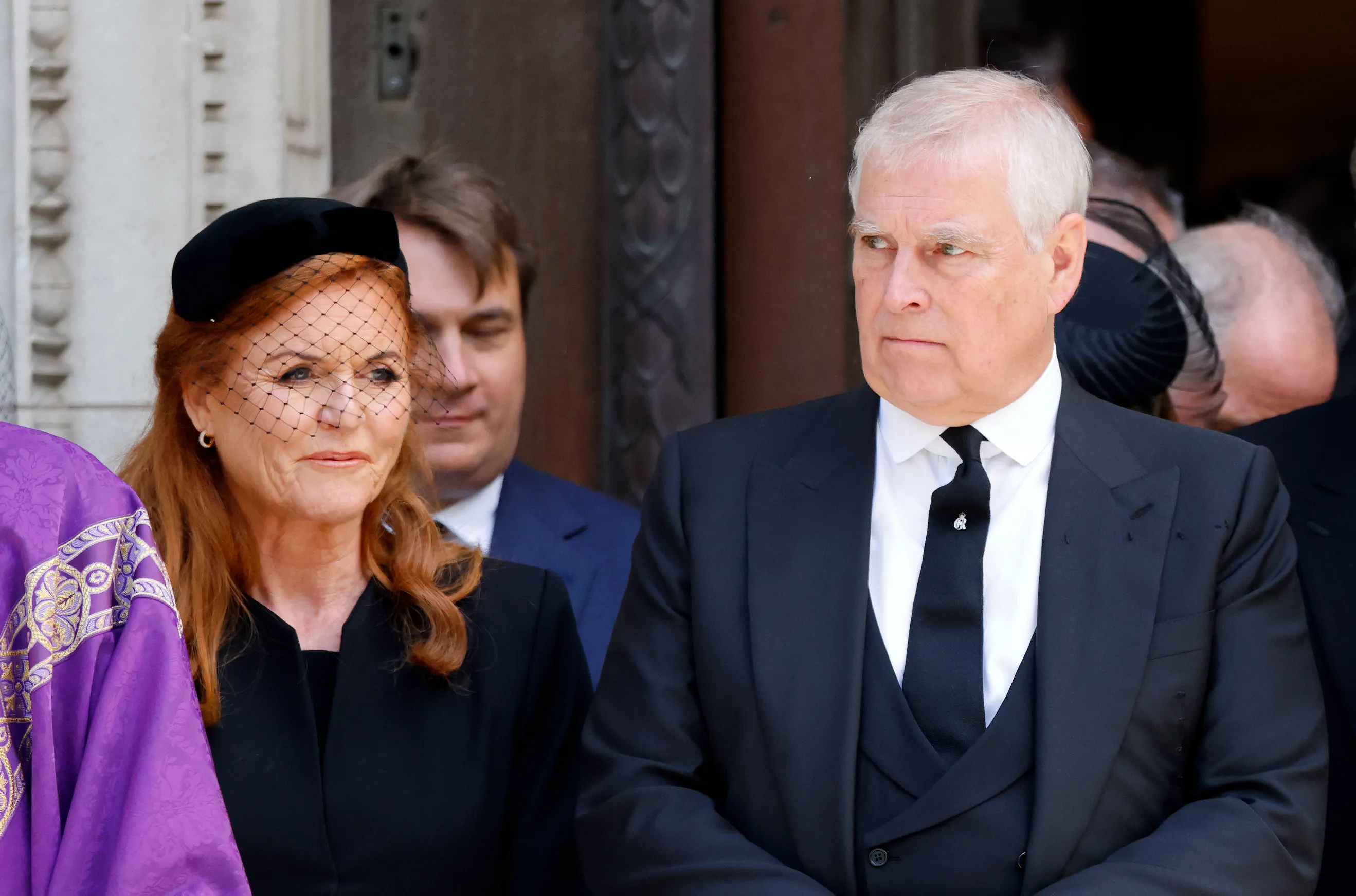 Sarah Ferguson and Prince Andrew attend the Requiem Mass service for Katharine, Duchess of Kent.