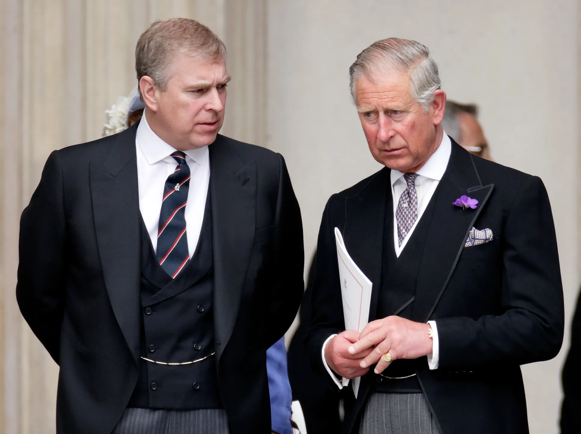 Prince Andrew and King Charles at the Queen's Diamond Jubilee in 2012.