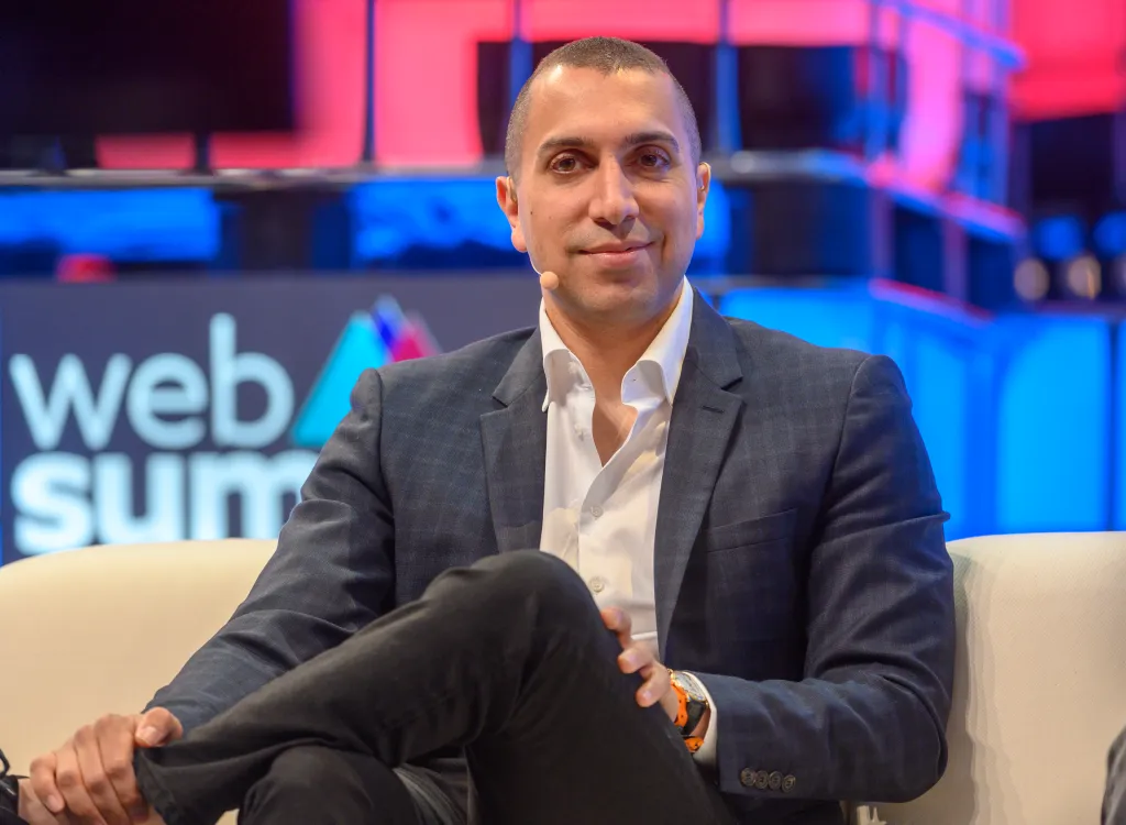 Sean Rad delivering remarks at Web Summit.