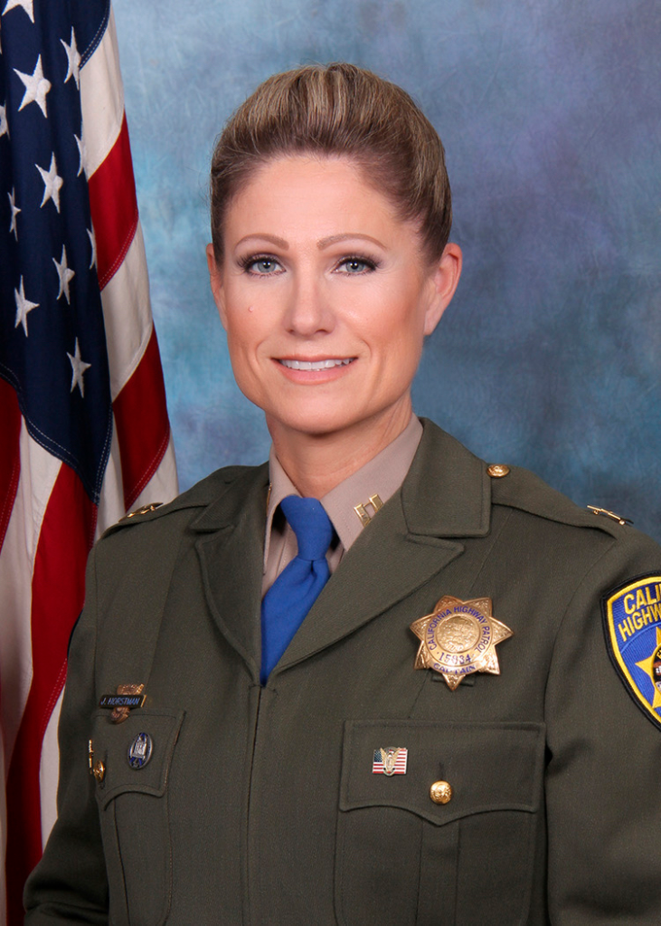 Police Captain Julie Harding in uniform.