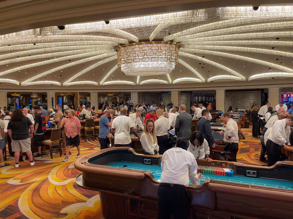 The main table gaming pit at Caesars Palace Hotel & Casino.